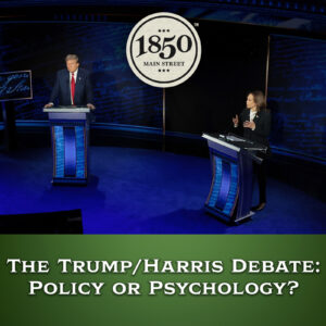 The Trump/Harris Debate Podcast header graphic